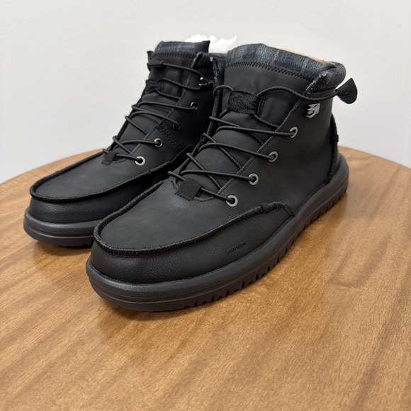 Hey Dude Other - Hey Dude Bradley Leather Boots Black Ankle High Shoe Men Size 12 lace up light